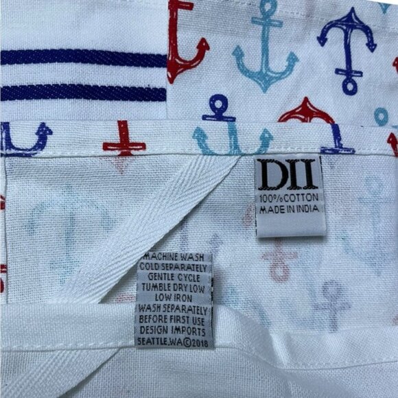 Sail Away Kitchen Towel Embellished Set Coastal Nautical Cotton Set 18 x 28 in - Picture 5 of 16